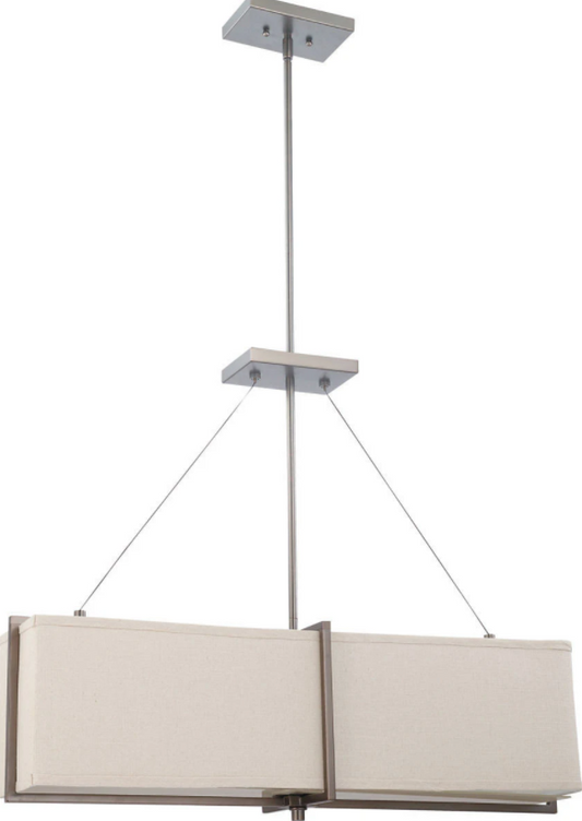 Nuvo Lighting 60/4485 4 Light Logan Pendant Fabric Shade Diffuser Hazel Bronze