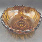 Indiana Glass Amber Sunflower Footed Fruit Serving Bowl 11x3.5" Vintage 1970s