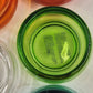 Set of 6 Pottery Barn Colored Glass Tealight Candle Holders in Original Box 7"