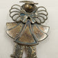 Silver Tone Cowgirl Angel Brooch Pin Western Angel w Hat & Boots 2.5" Vintage