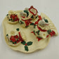 Youngs Inc Mini Tea Set 1995 Christmas Red Ribbons Holly 6" Collectible