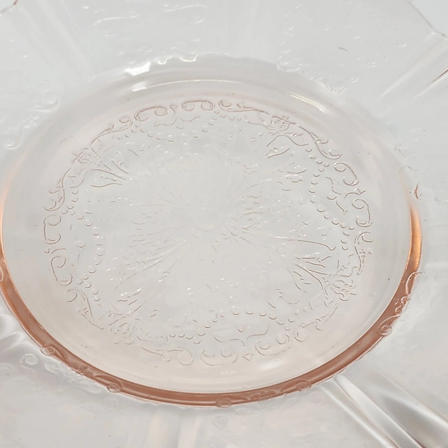 Vintage American Sweetheart Pink Depression Glass Bread Plates Set