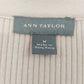 Ann Taylor Ribbed Knit Polo Sweater Collared Button Top Women's Medium Hong Kong