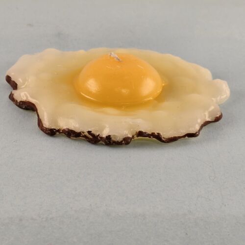 Fried Egg Candle Made Japan Wax Over Easy Cooked Egg Cracked Food NOS Unburned