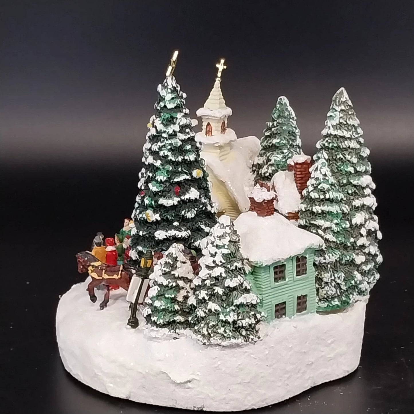 Thomas Kinkade St Nicholas Circle 1993 Lighted Musical Village "Deck The Halls"