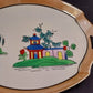 Japanese Lusterware Mini Platter Tray 6.5" Hand Painted Countryside Vintage 1960