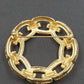 Monet Gold Tone Circle Brooch Interwoven Rope Chain Openwork Vintage