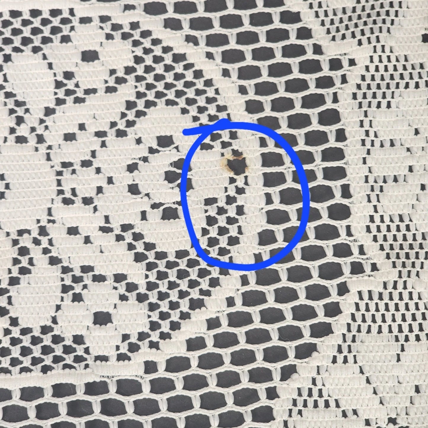 Lace Table Runner Scarf Oval Doily Off White Floral Crochet 30x14 Minor Flaws