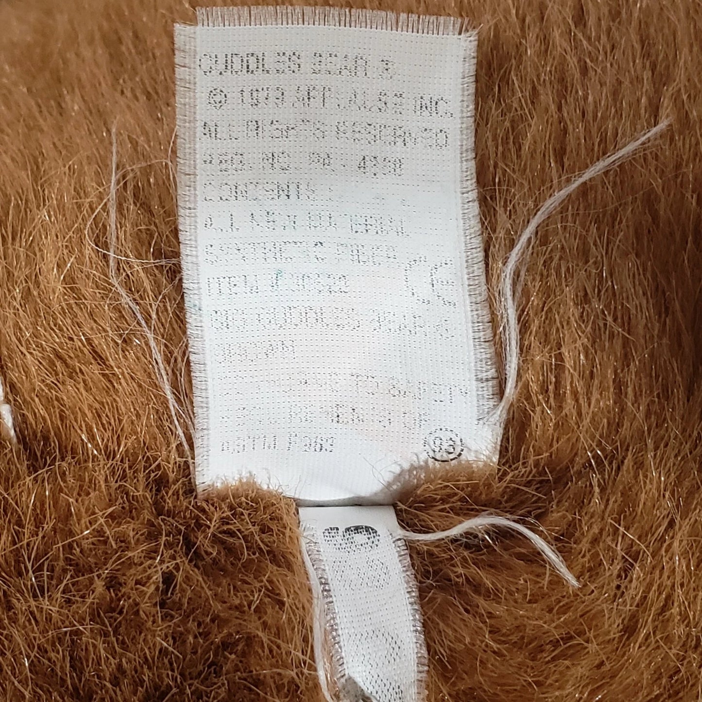 Applause Cuddles Bear Brown Teddy Plush Stuffed Animal 18" Red Ribbon 1979