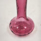 Pilgrim Cranberry Glass Bud Vase 7" Swirled Neck Ruffled Rim Hand Blown