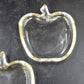 2 Pcs Clear Glass Apple Trinket Jewelry Dishes Candy Nut Serving Bowls 4" Vtg