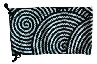 Safety Glass Microfiber Storage Cleaning Case, Black White Striper, Pouch 8