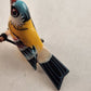 Japanese Takahashi Hand Carved Bird Brooch Pin Hand Painted Vintage