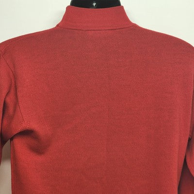 Henri Bendel Red Turtleneck Sweater S 100% Merino Wool Made in Italy Warm Soft