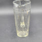 Etched Clear Glass Martini Pitcher 1 Qt w/ Stirrer Fused Handle 8"