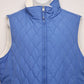 Sleeveless Blue and White Fleece Lined Vest Medium Cotton Polyester Material