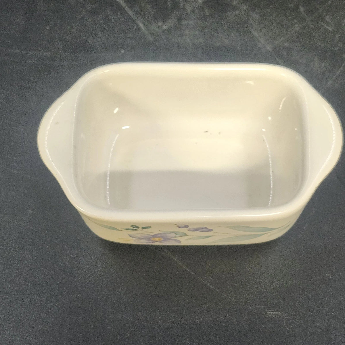 Pfaltzgraff April Mini Loaf Pan Baking Dish 4" Floral Stoneware Handles USA Vtg