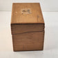 Wooden Recipe Box With Hinged Lid Back and Index Tabs Inside 5" Tall