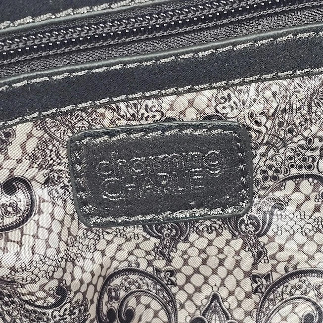 Charming Charlie Gray Fringe Handbag Shimmering Bling Y2K Shoulder Bag Boho 14"