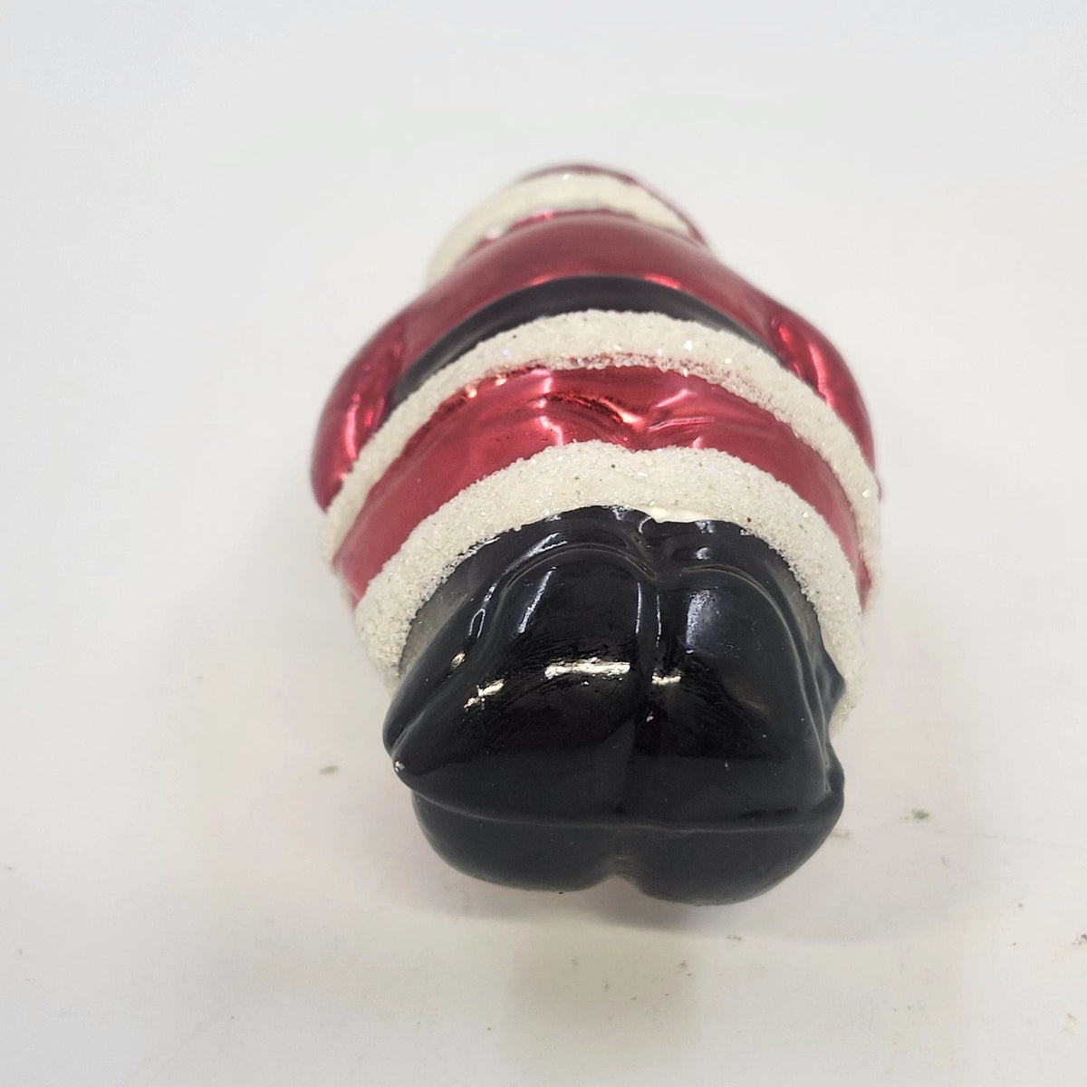 Santa Claus Hand Painted Blown Glass Christmas Hanging Ornament 5.25" Candy Cane