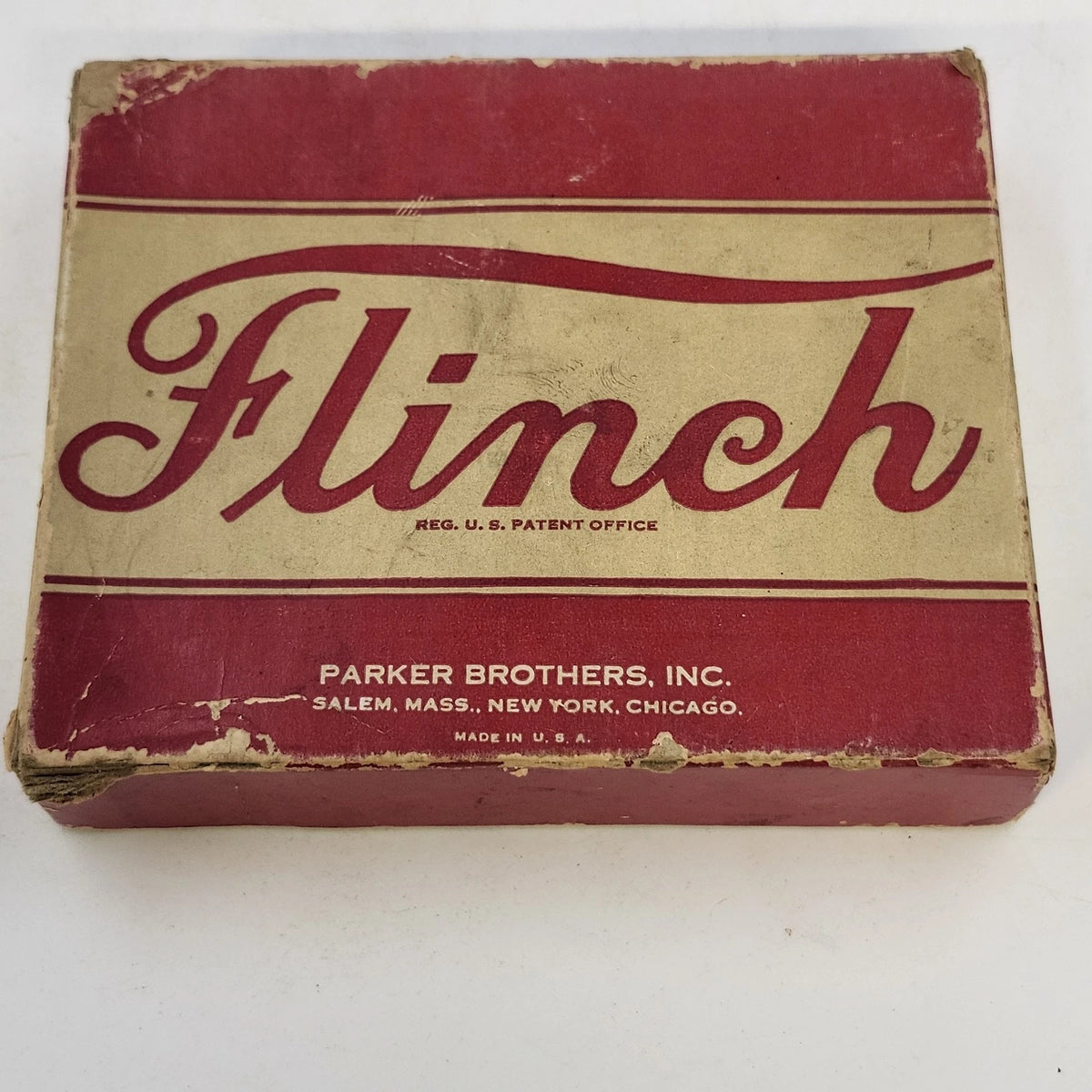 Parker Brothers Flinch Card Game Red Box Cards Rules A.J. Patterson Vintage 1938