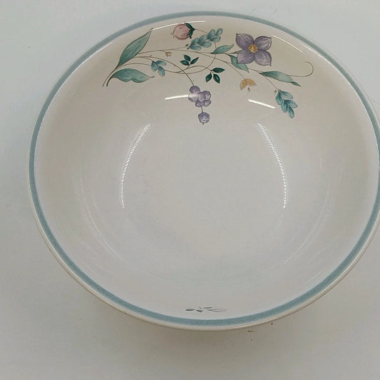 Pfaltzgraff April Vegetable Serving Bowl 6" Ceramic Stoneware Blue Trim Floral