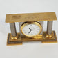 Regency Quartz Desk Mantel Clock Two Tone Gold Silver 5" Long Repair/Parts Only