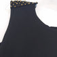 ELFE by Elif Erturk Black Studded Shoulder Top Womens EU 42 Sleeveless Small
