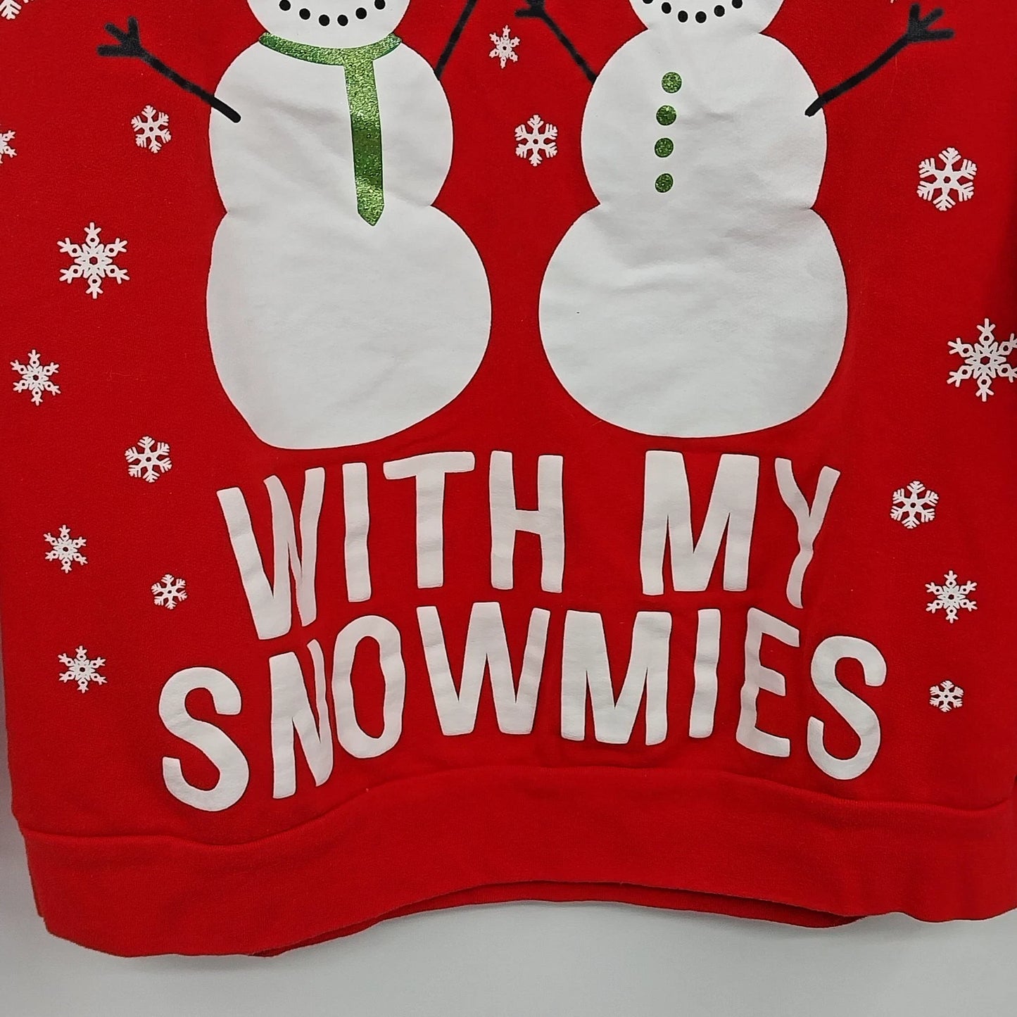 Freeze Chillin' With My Snowmies Sweatshirt Juniors 11-13 Christmas Snowman Vtg