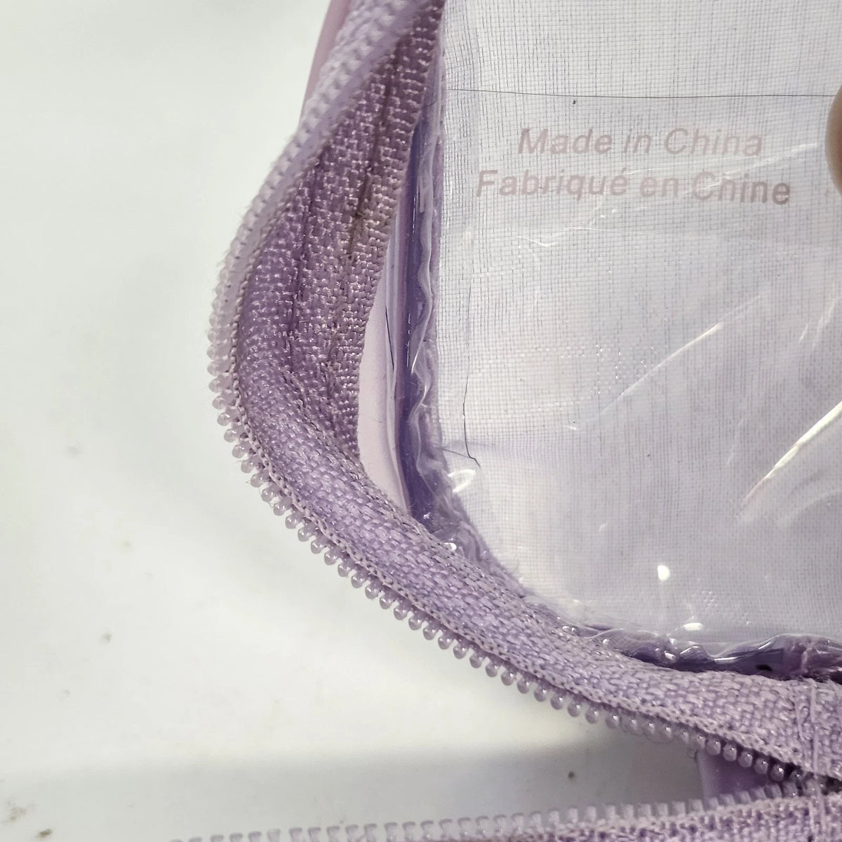 Purple Clear Vinyl Cosmetic Makeup Bag Zip Travel Toiletry Case 6.5" China