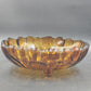 Indiana Glass Amber Sunflower Footed Fruit Serving Bowl 11x3.5" Vintage 1970s