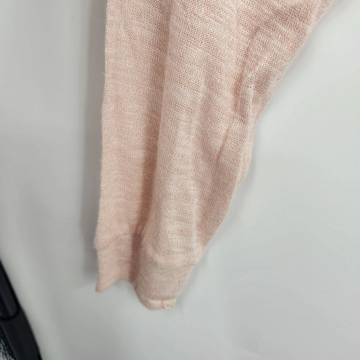 Cloud Chaser Women's Large Peach Pink Lightweight Hoodie Lace Trim Semi Sheer