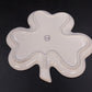 Handmade Czech Porcelain Clover Plate Lily of the Valley Gold Trim Trinket Dish