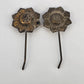 Metal Sunflower Salt & Pepper Shakers Set Flat Lay Twist Bottom Floral Tarnish