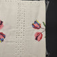 Vintage Tablecloth White Linen Embroidered Tulips and Cut Work