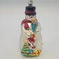Northlight Snowman Glass Christmas Ornament 5" Hand Painted Gifts Scarf Tree Vtg