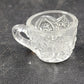 EAPG Pedestal Mini Punch Bowl Clear Glass Spinning Star US Glass 5 Mini Cups Vtg