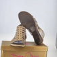 Bella Marie Gladiator Wedge Sandals Womens 8 Taupe Cage Style