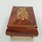 MAPSA Swiss Musical Movement Box Edelweiss Brass Wood Lacquer Music Jewelry Box