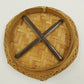 Small Rice Basket Natural Brown Tightly Woven Intricate Design Wood Edge 5"