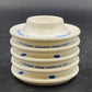 5 Cinf Ceramic Boiled Egg Holders Stackable White Egg Cups with Blue Face Design