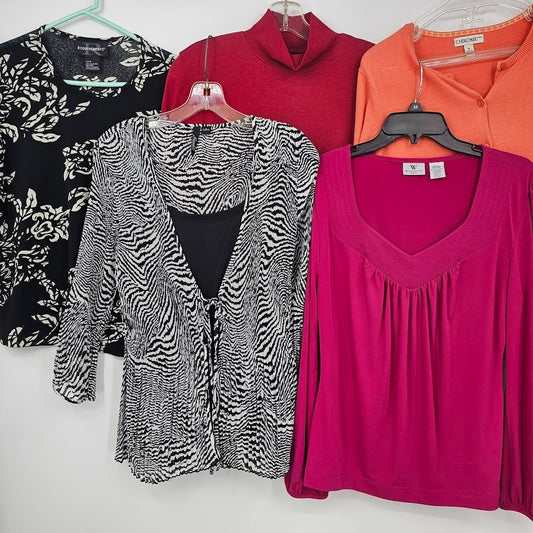 Women’s Tops & Sweaters Lot Size Medium 5 Pc Worthington Cherokee St John’s Bay Vintage Bundle