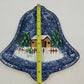 Cook's Bazaar Bell Shaped Plate 10x9" Holly Mountain Lodge Winter Scene Ceramic