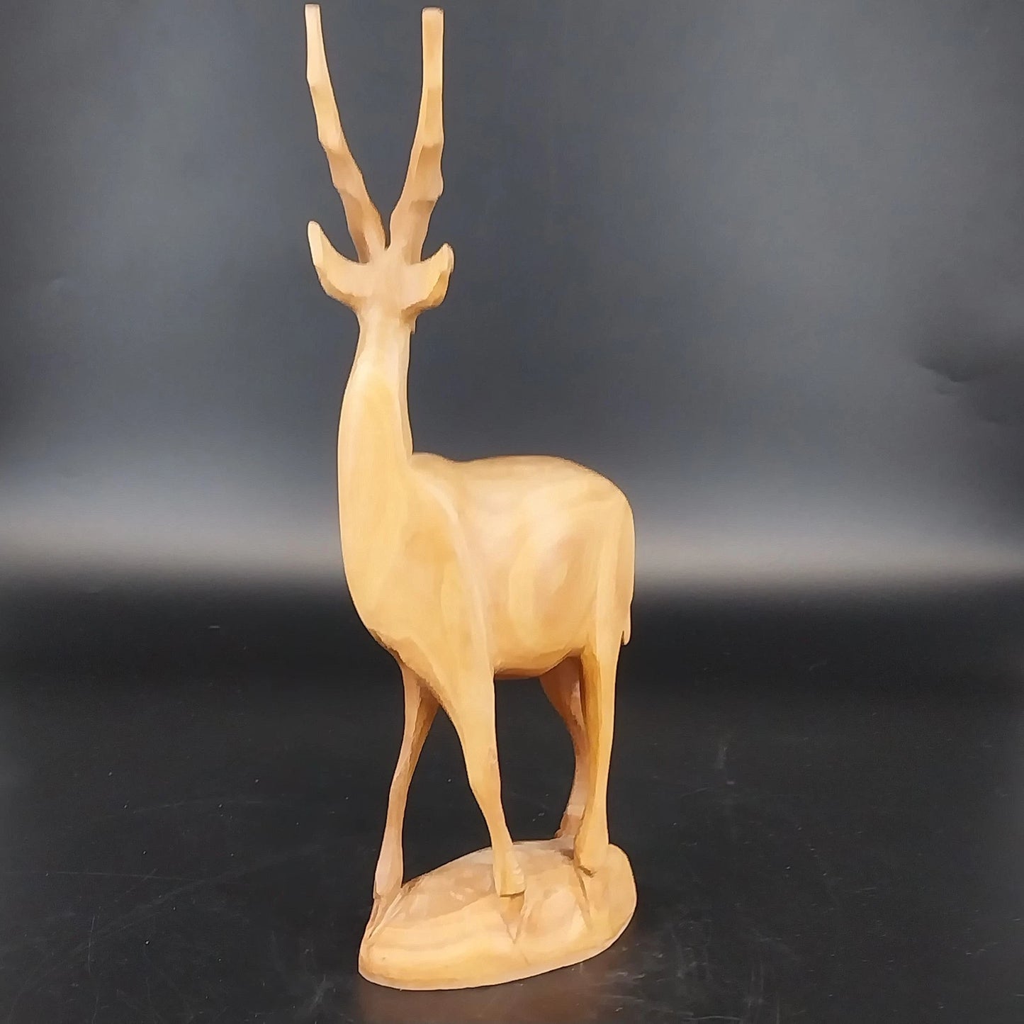 Vintage Kenyan Hand Carved Wooden Gazelle Sculpture African Art