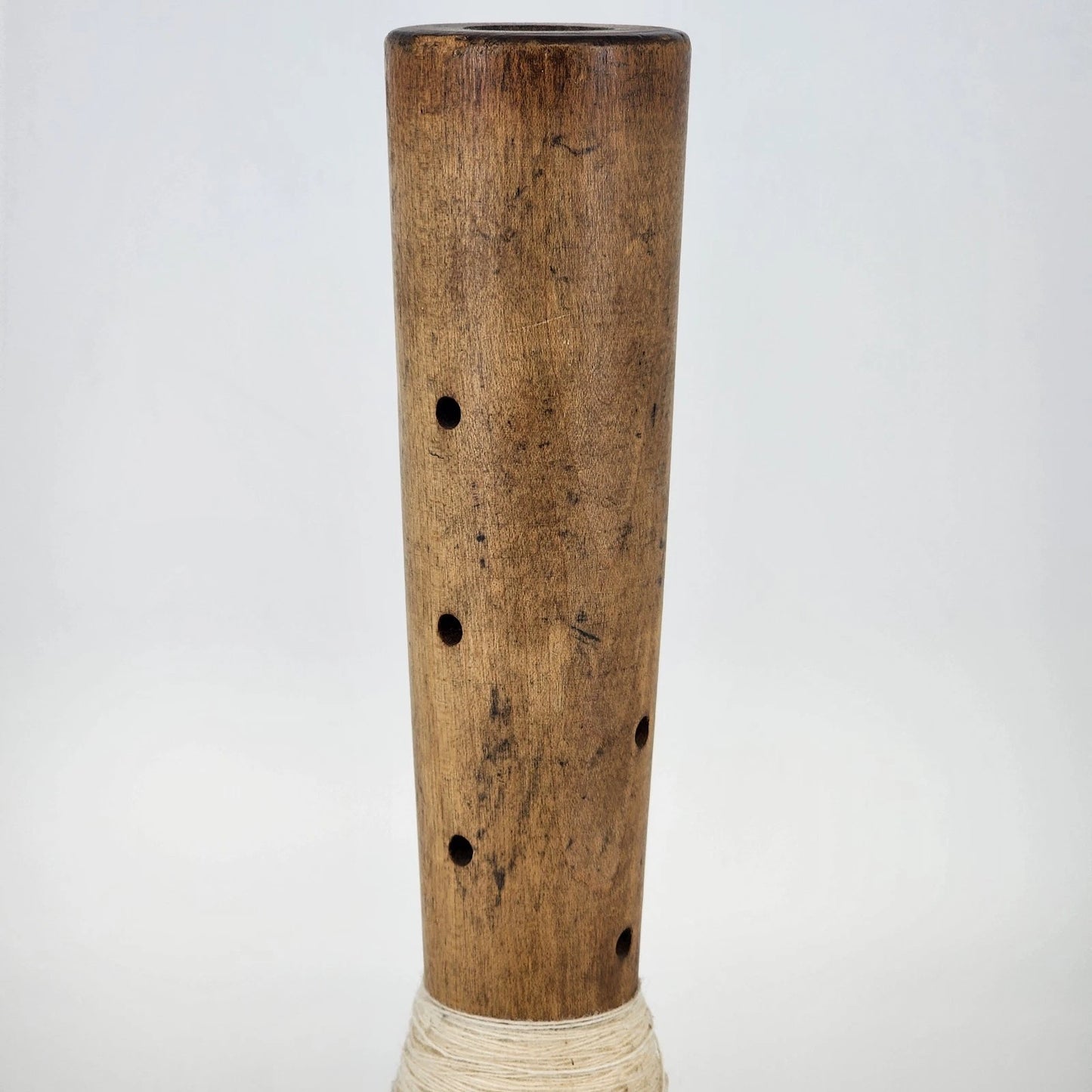 Vintage Industrial Wooden Textile Bobbin 12 Inch Beehive Spool