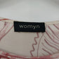 Womyn Cream Pink Botanical Leaf Print Top Women's XS Stretch Knit Long Sleeve