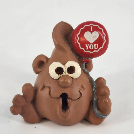 1996 Hug Factory I LOVE YOU Resin Figurine Heart Kiss Vtg Valentines Day 3"