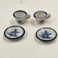 Miniature Tea Set 23774 Blue Windmill 4.5" China w/ Box Collectible Decor