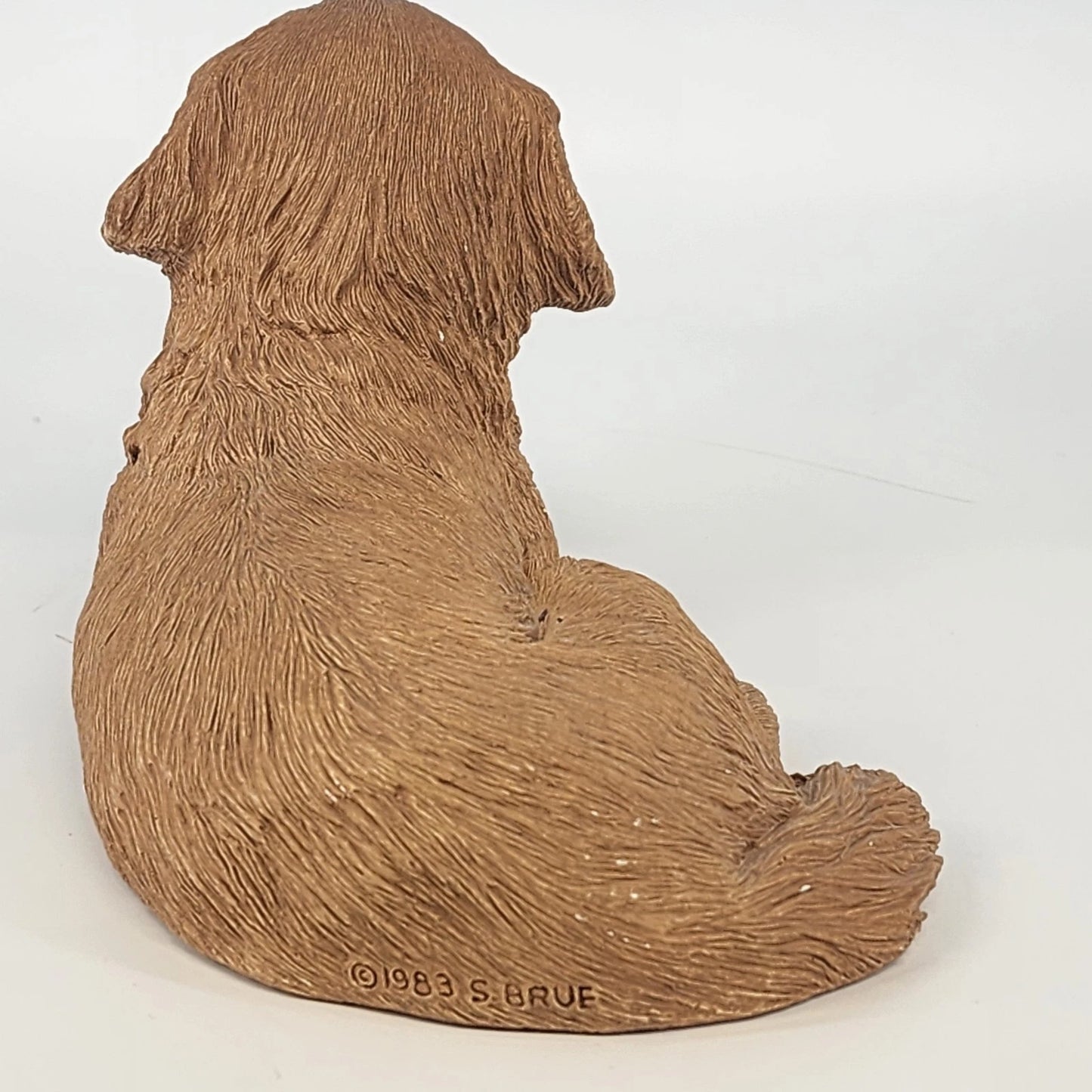 Sandicast Golden Retriever Sculpture Sandra Brue Hand Painted Figure 10.5" 1983