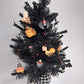 24 Inch Lighted Halloween Tree w 11 Hanging Ornaments Orange Lights Ghost Witch